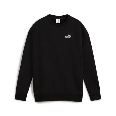 Puma Women's Essentials Small No. 1 Logo Relaxed Crew Sweater In Black