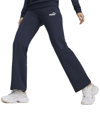 Puma Women's Essentials Straight Leg Full-length Pants In Club Navy