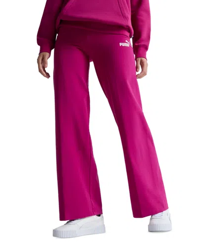 Puma Women's Essentials Straight Leg Full-length Pants In Pink