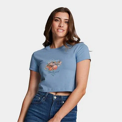Puma Women's Fruity Graphic Baby T-shirt In Zen Blue
