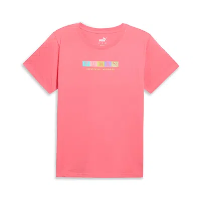 Puma Graphics Block Letters Women's T-shirt In Red