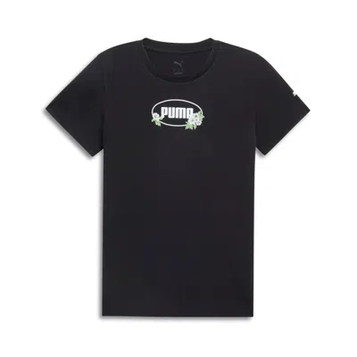 Puma Women's Graphics Garden Tee In Black