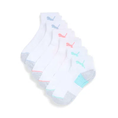 Puma Women's Half-terry Quarter Length Crew Socks (6 Pairs) In Assorted Colours