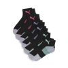 Puma Women's Half-terry Quarter Length Crew Socks (6 Pairs) In Pink / Black