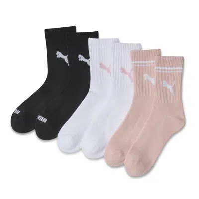 Puma Women's Half-terry Crew Socks (3 Pairs) In Pink