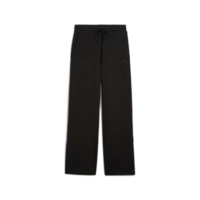 Puma Women's Her Comfort High-waist Straight Pants Women In Black