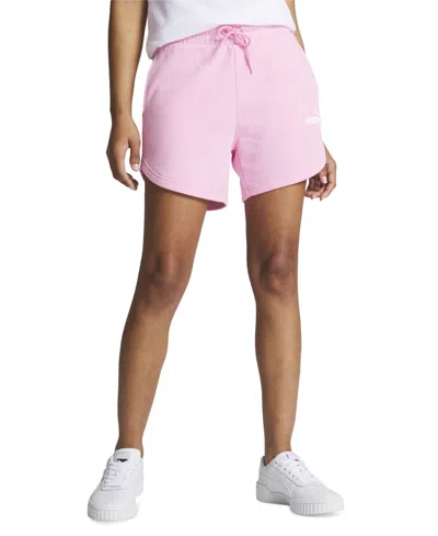 Puma Women's High-rise French Terry Shorts In Pink Lilac