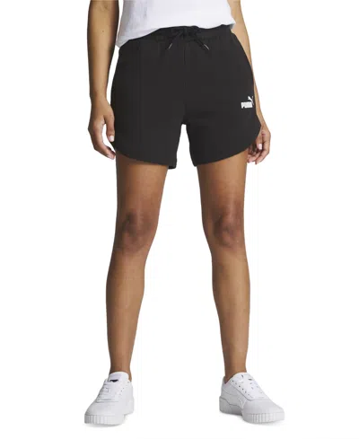 Puma Women's High-rise French Terry Shorts In  Black