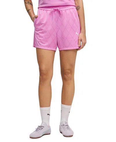 Puma Women's High Rise Jersey Shorts In Pink