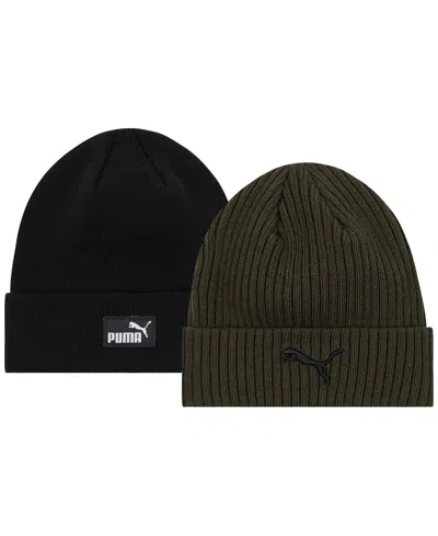 Puma Women's Knit Winter Acrylic Beanie, 2-pack In Multi