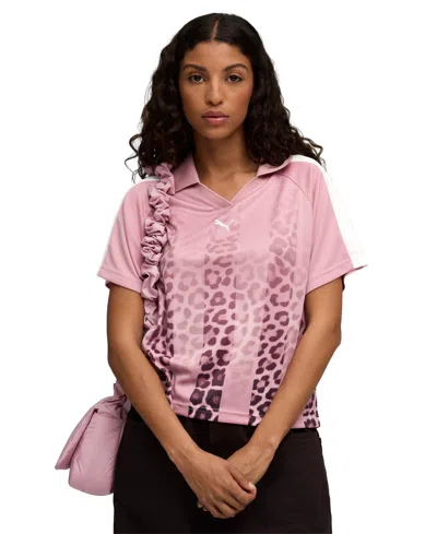 PUMA WOMEN'S LEO LUXE RELAXED JERSEY TOP