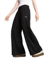 Puma Wardrobe Essentials Women's Low Rise Popper Pants In Black