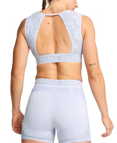 Puma Women's Move Lace Mesh Mid-impact Sports Bra In Cool Weather