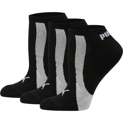 Puma Women's No Show Socks [3 Pairs] In Black-white