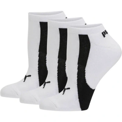 Puma Women's No Show Socks [3 Pairs] In White-black