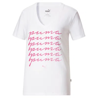 Puma Women's Ombre Script Tee In White
