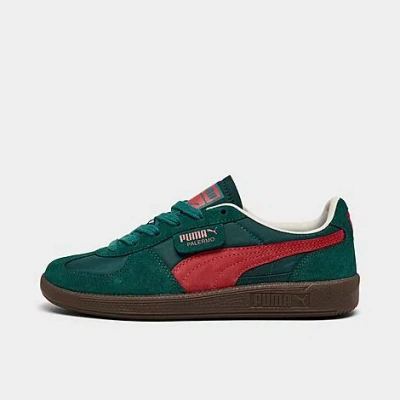 Puma Women's Palermo Play Paris Casual Sneakers From Finish Line In Cold Green/tart Cherry/ White