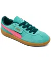 Puma Palermo Retro Colours Leather Sneakers Women In Green