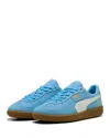 Puma Women's Palermo Leather Casual Sneakers From Finish Line In Team Light Blue- White