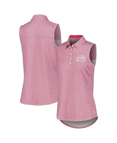Puma Pink Arnold Palmer Invitational Deco Sleeveless Mattr Polo In White