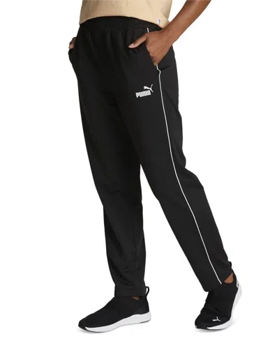 Puma Women's Piped Open-leg Drawstring Track Pants In Black