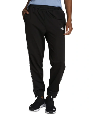 Puma Women's Piping Jogger Track Pants In  Black