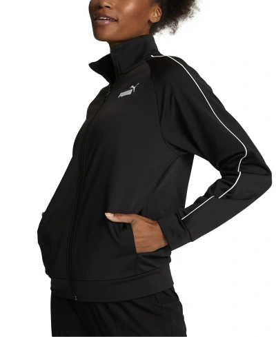 Puma Women's Piping Track Jacket In  Black