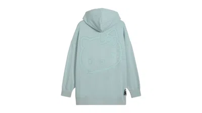 Pre-owned Puma Women's  Hk X Graphic Oversized Pullover Hoodie In Modern Mint