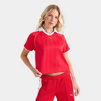 Puma Women's  T7 Relaxed Football Jersey In Red