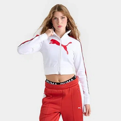Puma Women's  T7 Slim Cropped Track Jacket In White