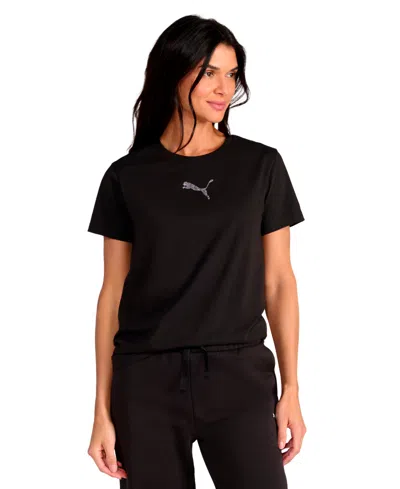 Puma Women's Rhinestone Cat T-shirt In Black