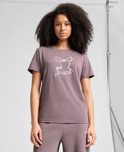 Puma Women's Ribbon Crewneck Graphic T-shirt In Purple