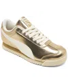 Puma Women's Roma Chrome Paris Casual Sneakers From Finish Line In  Gold,white