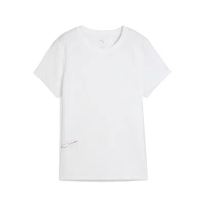 Puma Women's Run Graphic Mesh Tee In White