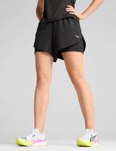 PUMA PUMA WOMEN'S RUN ULTRAWEAVE 2-IN-1 4" SHORTS