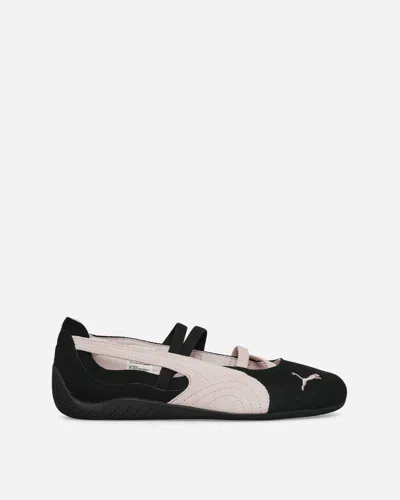 Puma 'speedcat Ballet' Black And Pink Sneaker With Embroidered Logo On The Front And Elastic Band In Sued