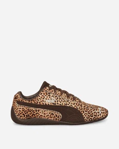 Puma Womens Leopard Brown Speedcat Og Leopard Leather Trainers In Animal Print
