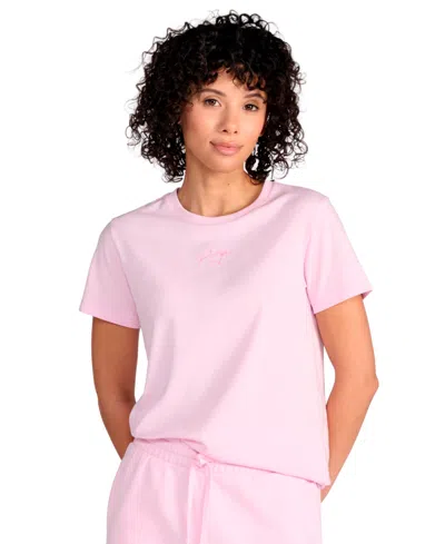 Puma Women's Script Graphic T-shirt In Pink