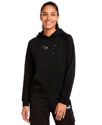 Puma Women's Sequins Hoodie In Black