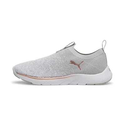Puma Softride Remi Slip-on Knit Women's Running Shoes In Gray