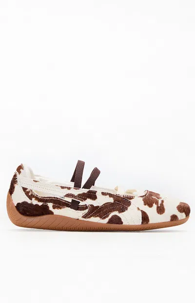 Puma Women's Speedcat Cow Print Ballet Flats In Brown/white In Pink
