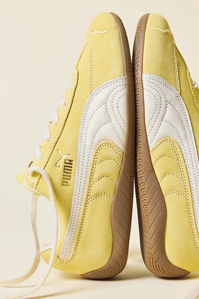 Puma Women's Speedcat Faded Suede Sneaker In Dazzling Yellow/pale Lemon, Women's At Urban Outfitters