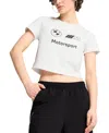 Puma Women's Ss25 Bmw M Motorsport Cropped T-shirt In  White