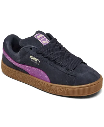 Puma Women's Suede Xl Casual Sneakers From Finish Line In Galactic Gray-wild Berry
