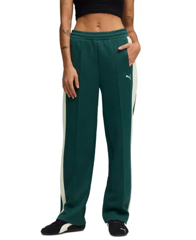 Puma Women's T7 Always On Straight-fit Track Pants In Green