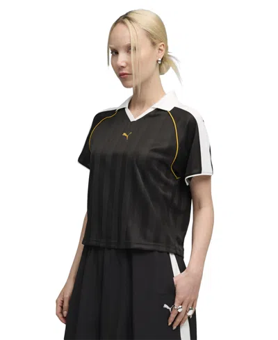Puma Women's T7 Relaxed Football Jersey In Black
