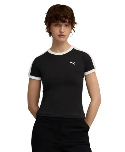Puma Women's T7 Slim T-shirt In Black