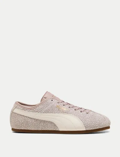 Puma Tackle Topcoat Leopard-print Sneakers In White