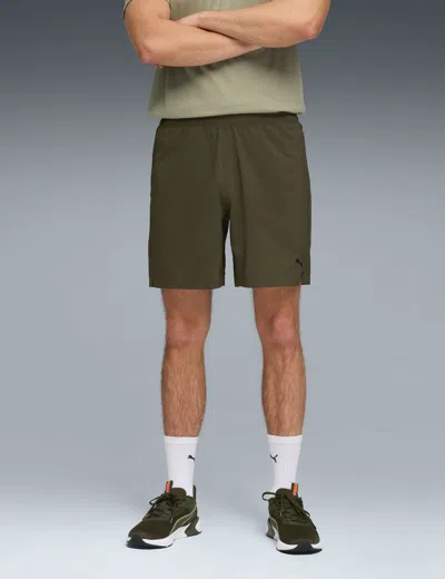 Puma Women's Tad Foundations 7" Woven Short W/zip Pockets In Green