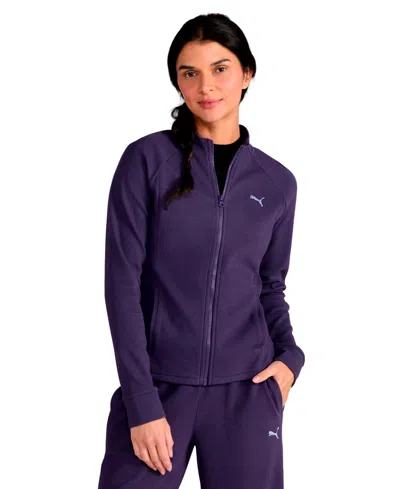 Puma Women's Textured Knit Full-zip Jacket In Purple
